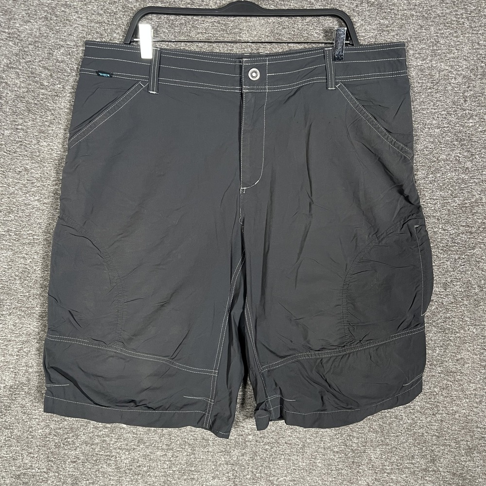 Kuhl‎ Shorts Mens 40 Gray Nylon Cargo Outdoor Hiking Stretch 12 Inseam Casual